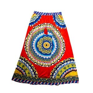 Women's Bohemian Gypsy Colorful Spring Summer Flowy Long Maxi Skirt, Size XL-3XL